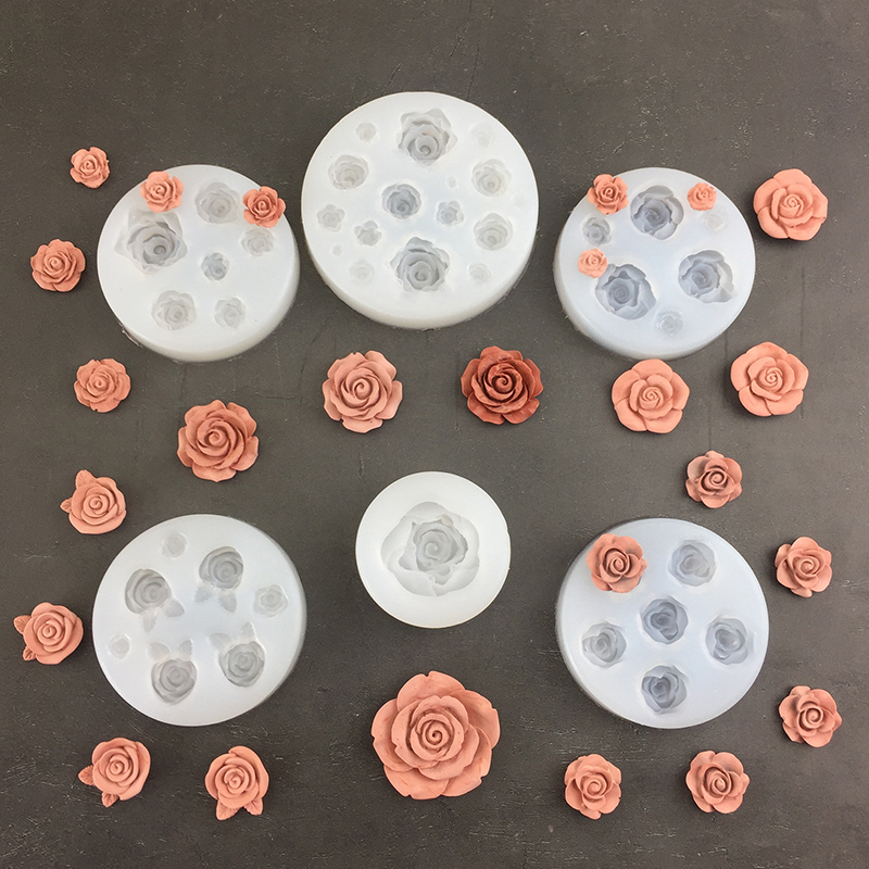 Soap Making Party - 3D Rose Flower Shape Leaf Silicone