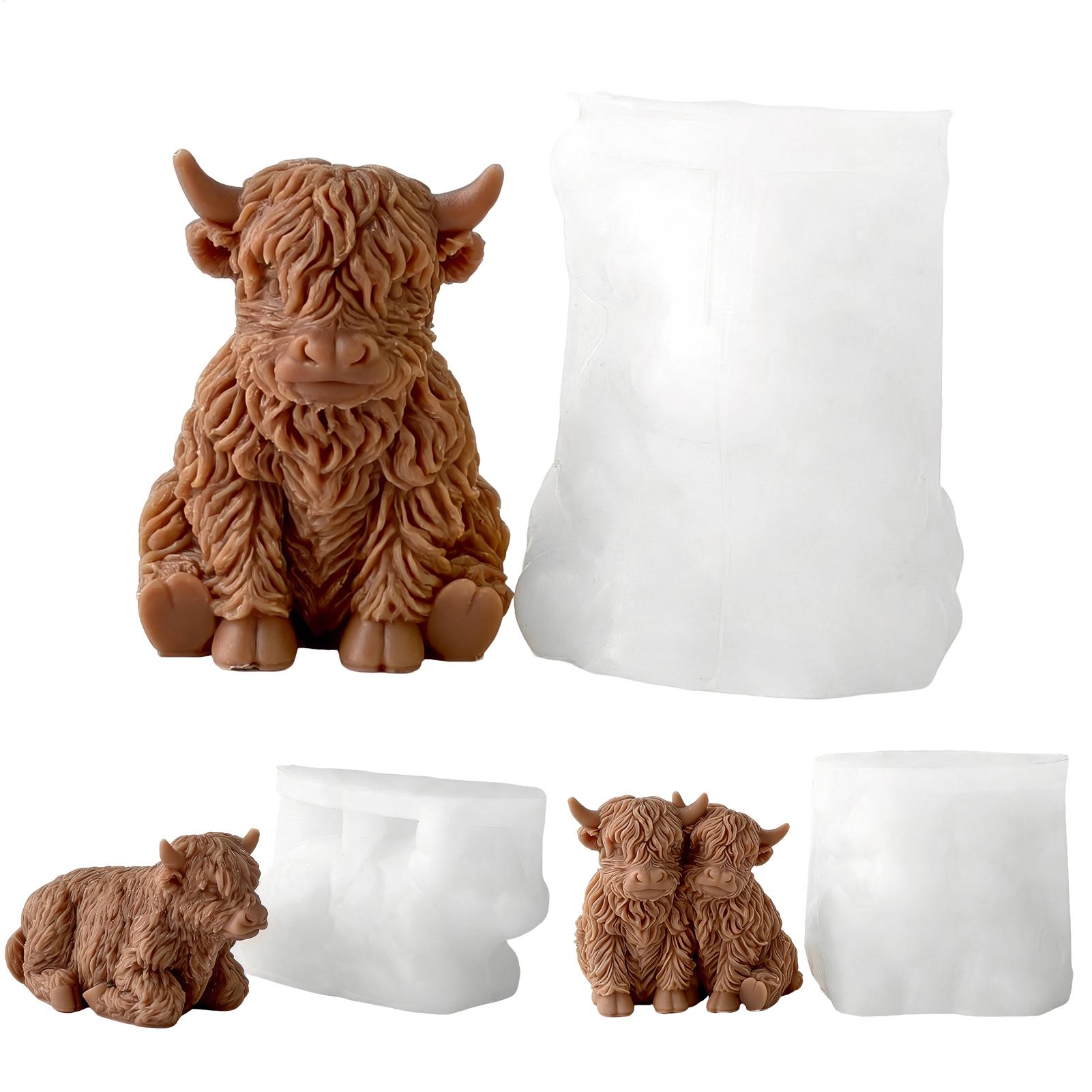 Soap Making Equipment For Beginners - Highland Cow Silicone Mold Reusable 3D