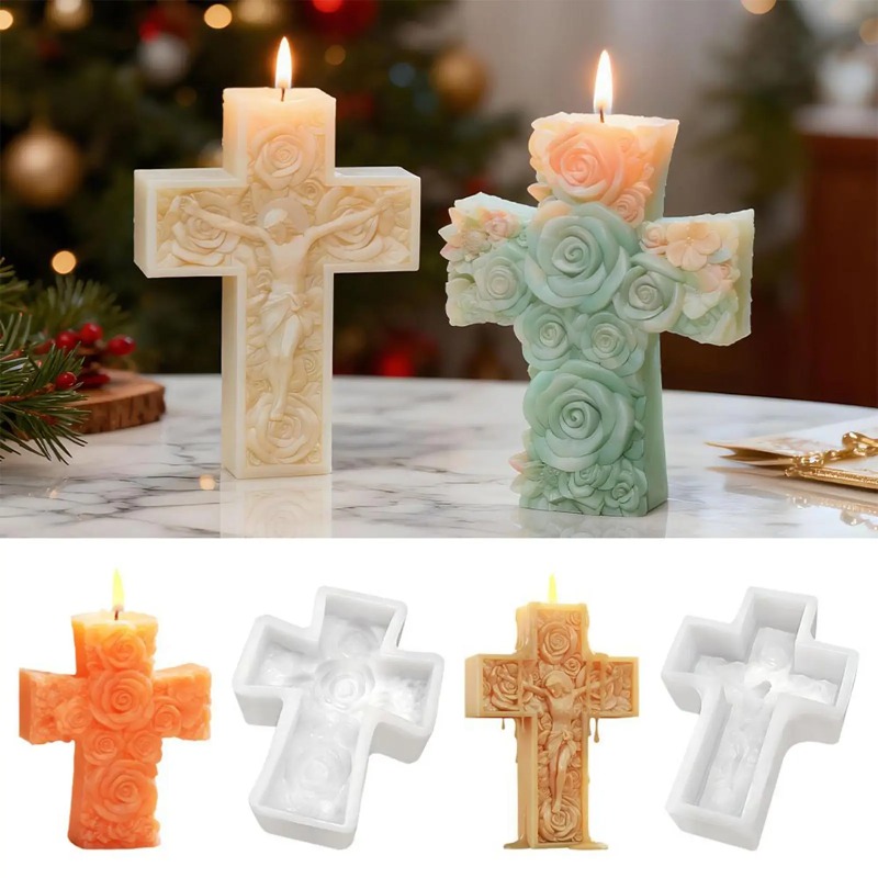 Flower Cross Jesus Silicone Ca - Soap Making Equipment For Beginners review and price