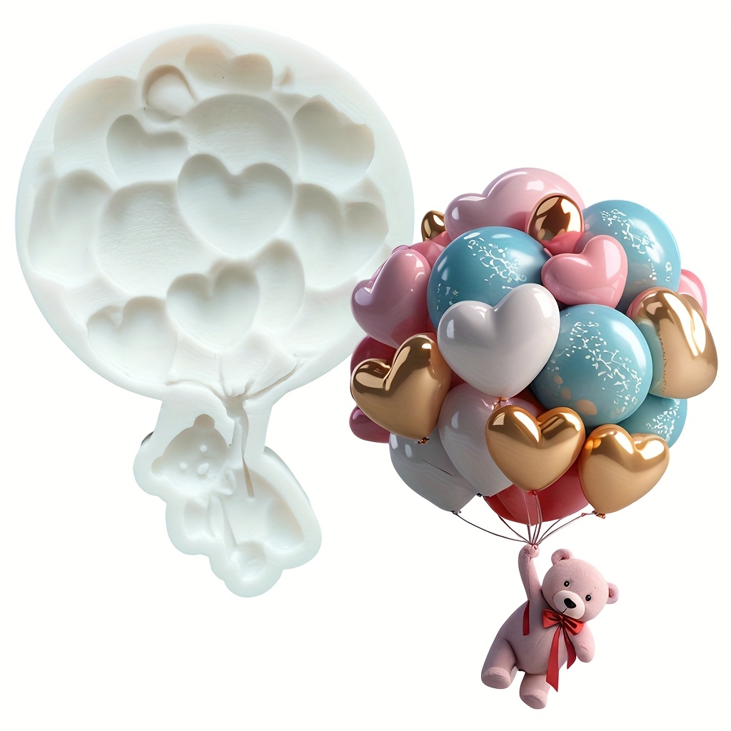 Balloon Bear Heart Silicone Mo - Soap Making Items review and price